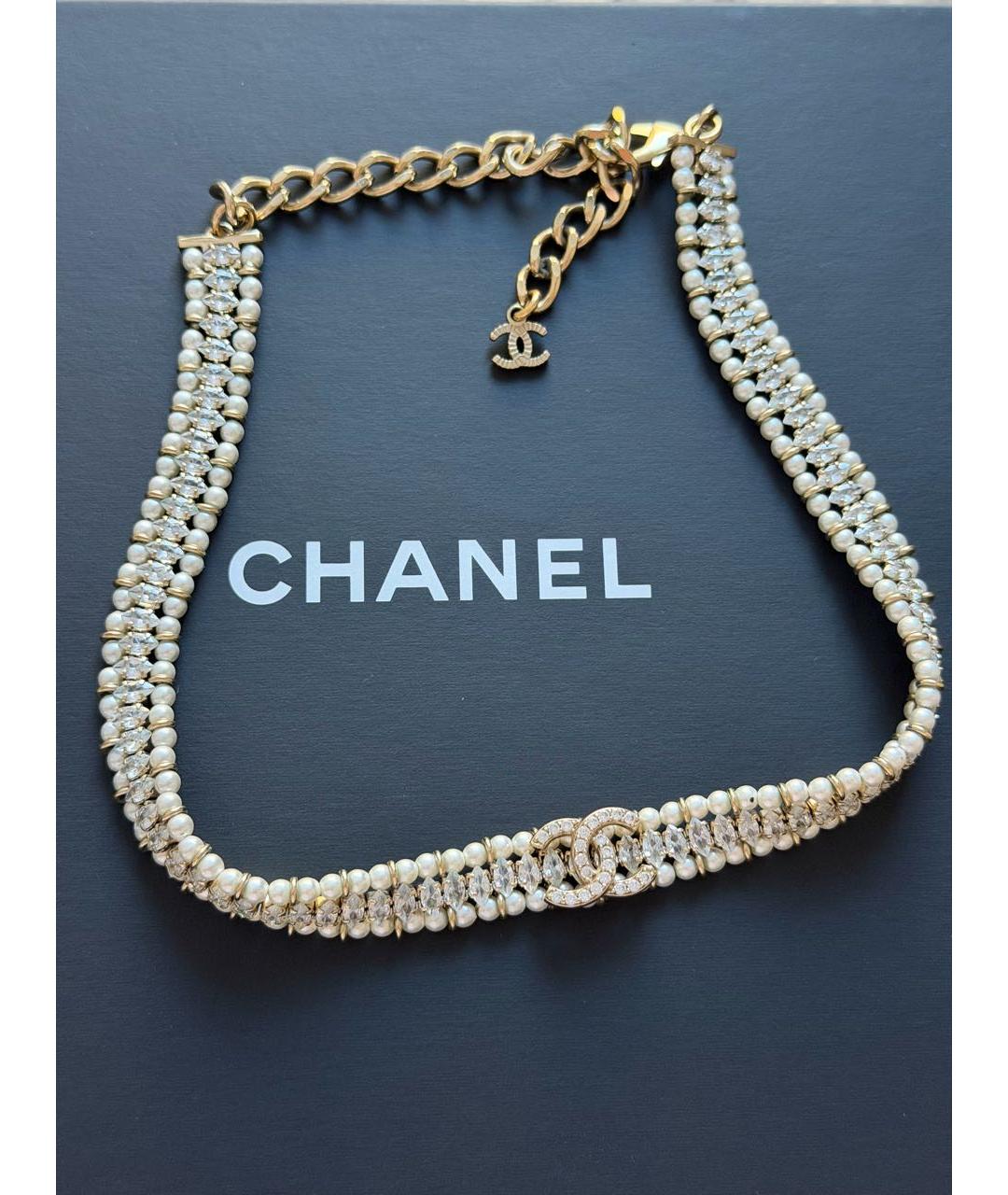 CHANEL Серебрянный металлический чокер, фото 3