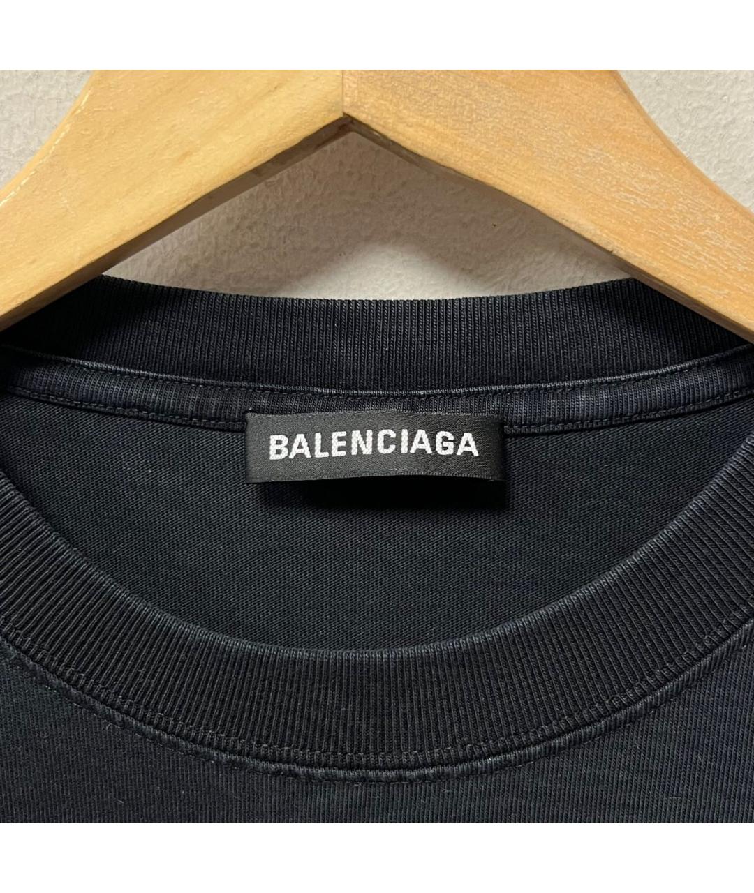 BALENCIAGA Черная футболка, фото 4