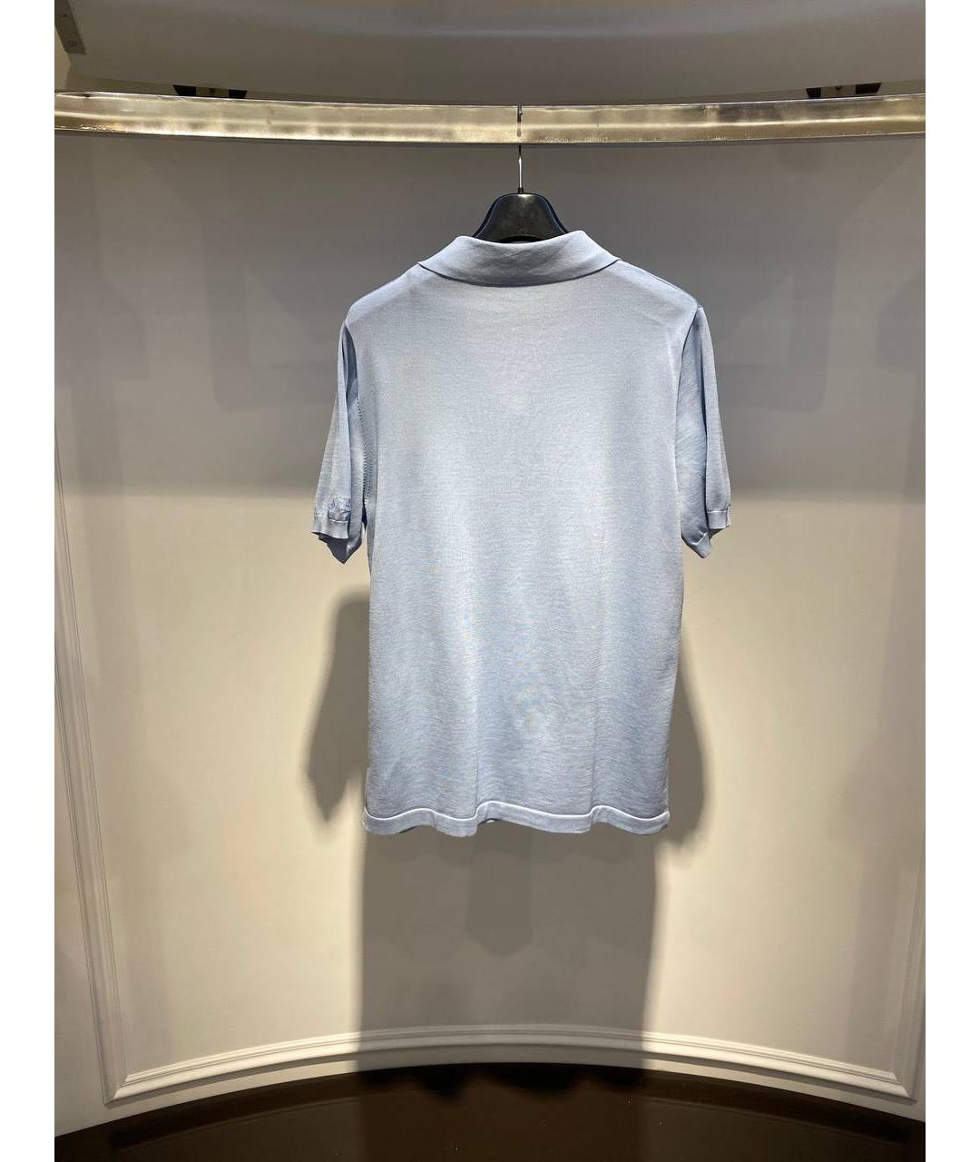 MC2 SAINT BARTH Голубое хлопковое поло с коротким рукавом, фото 2