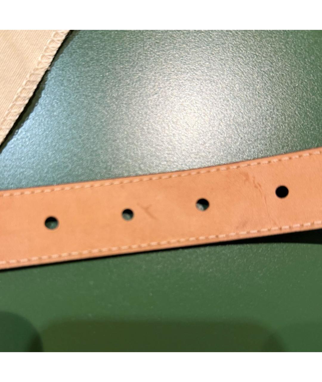 LOUIS VUITTON Коричневый кожаный ремень, фото 5