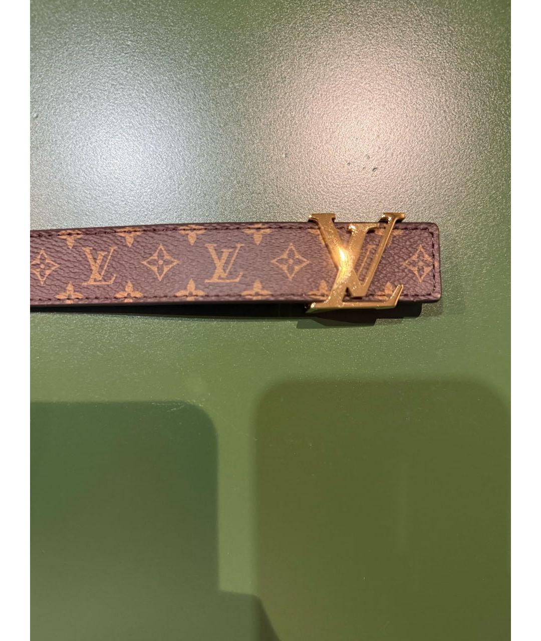 LOUIS VUITTON Коричневый кожаный ремень, фото 2