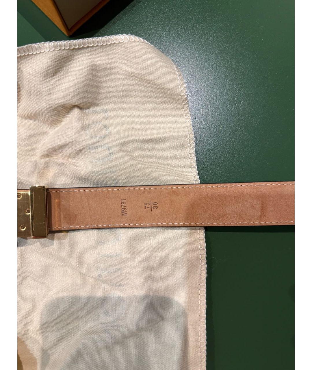 LOUIS VUITTON Коричневый кожаный ремень, фото 4