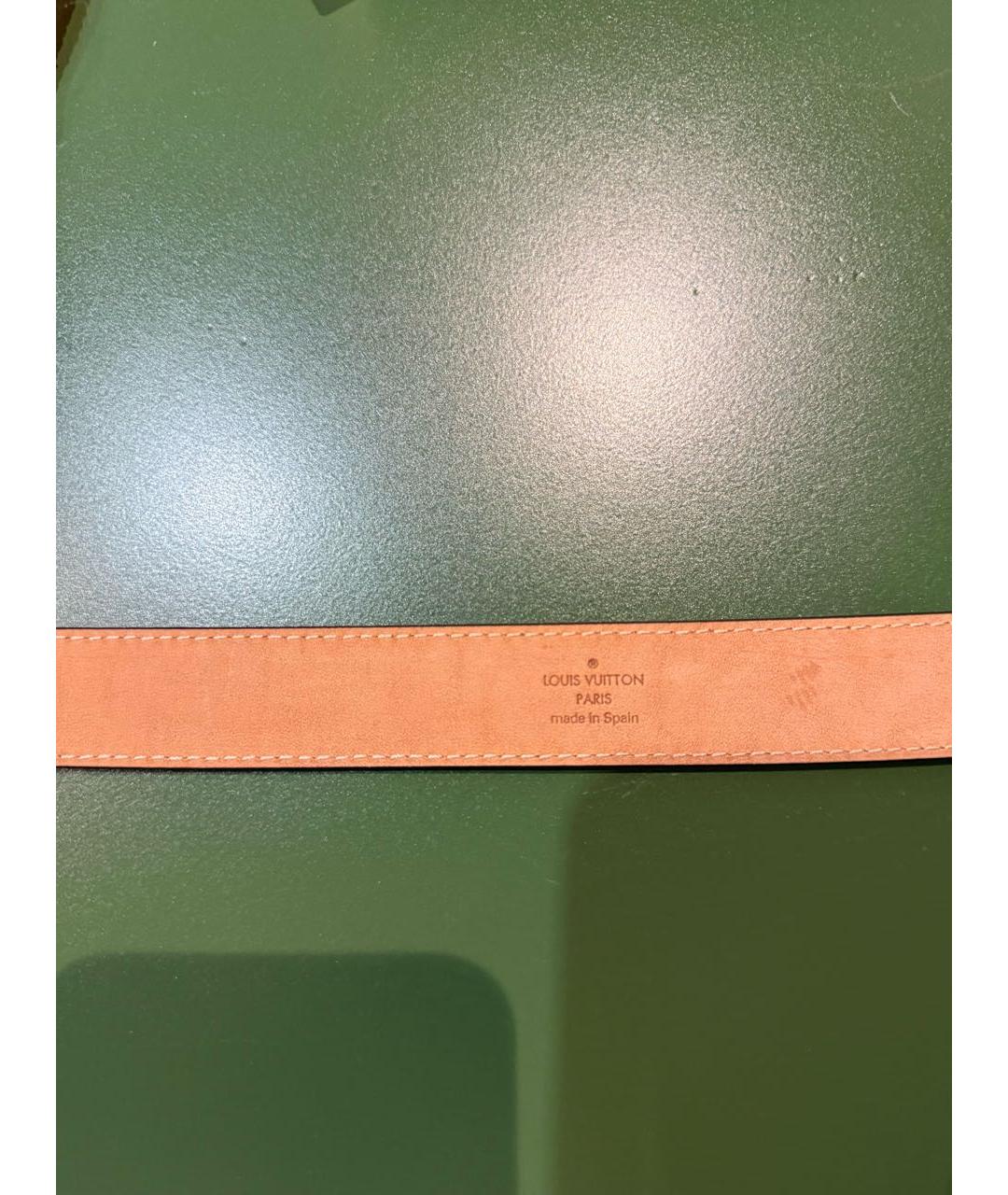 LOUIS VUITTON Коричневый кожаный ремень, фото 3