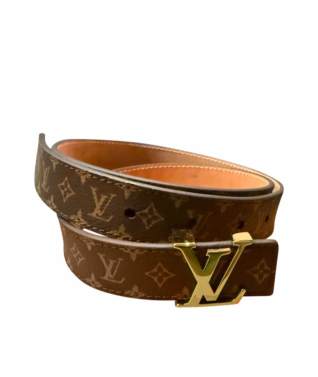 LOUIS VUITTON Коричневый кожаный ремень, фото 1