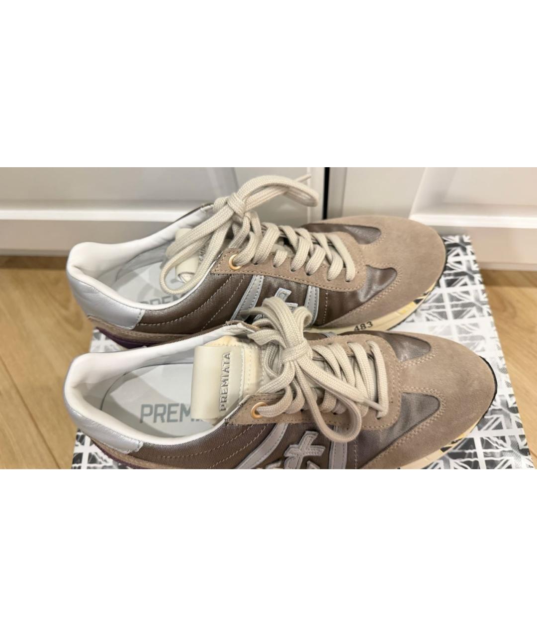PREMIATA Бежевые замшевые кроссовки, фото 2