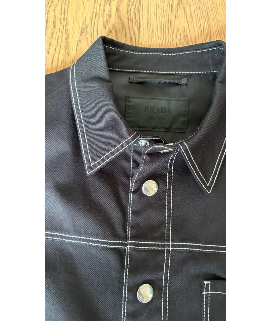 PRADA Черная хлопковая кэжуал рубашка, фото 3