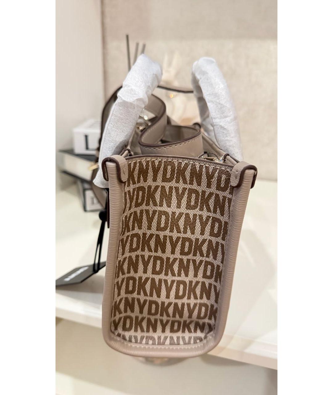 DKNY Бежевая сумка тоут из искусственной кожи, фото 4