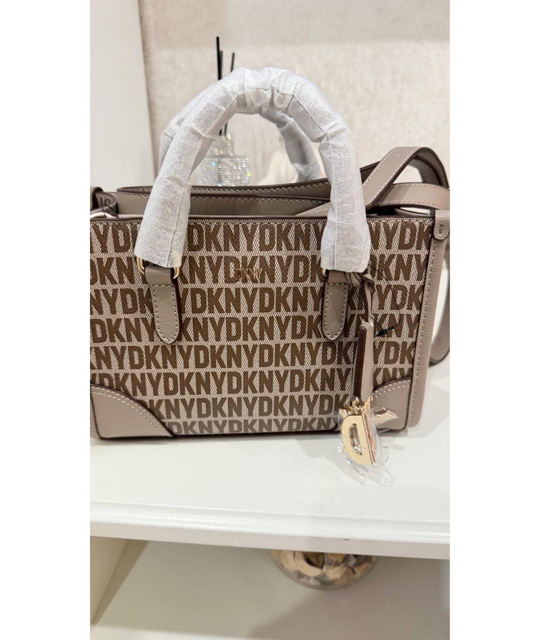 DKNY Бежевая сумка тоут из искусственной кожи, фото 6