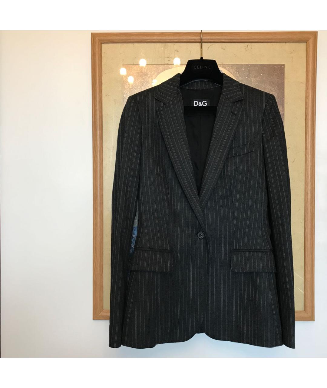 DOLCE&GABBANA Серый шерстяной жакет/пиджак, фото 2