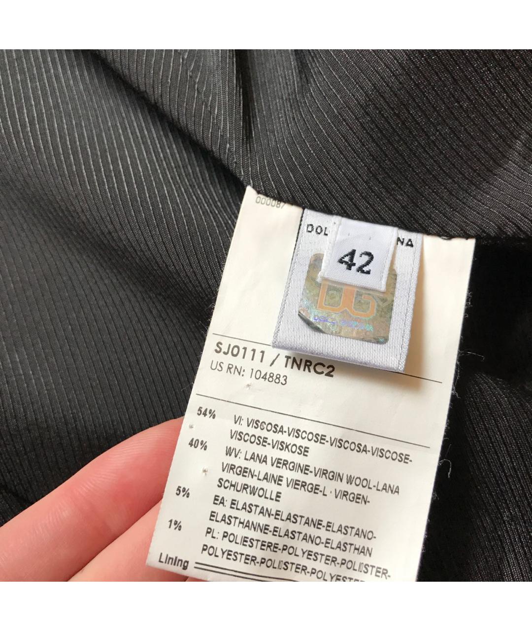 DOLCE&GABBANA Серый шерстяной жакет/пиджак, фото 5