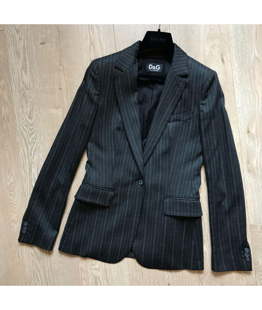 DOLCE&GABBANA Серый шерстяной жакет/пиджак, фото 9