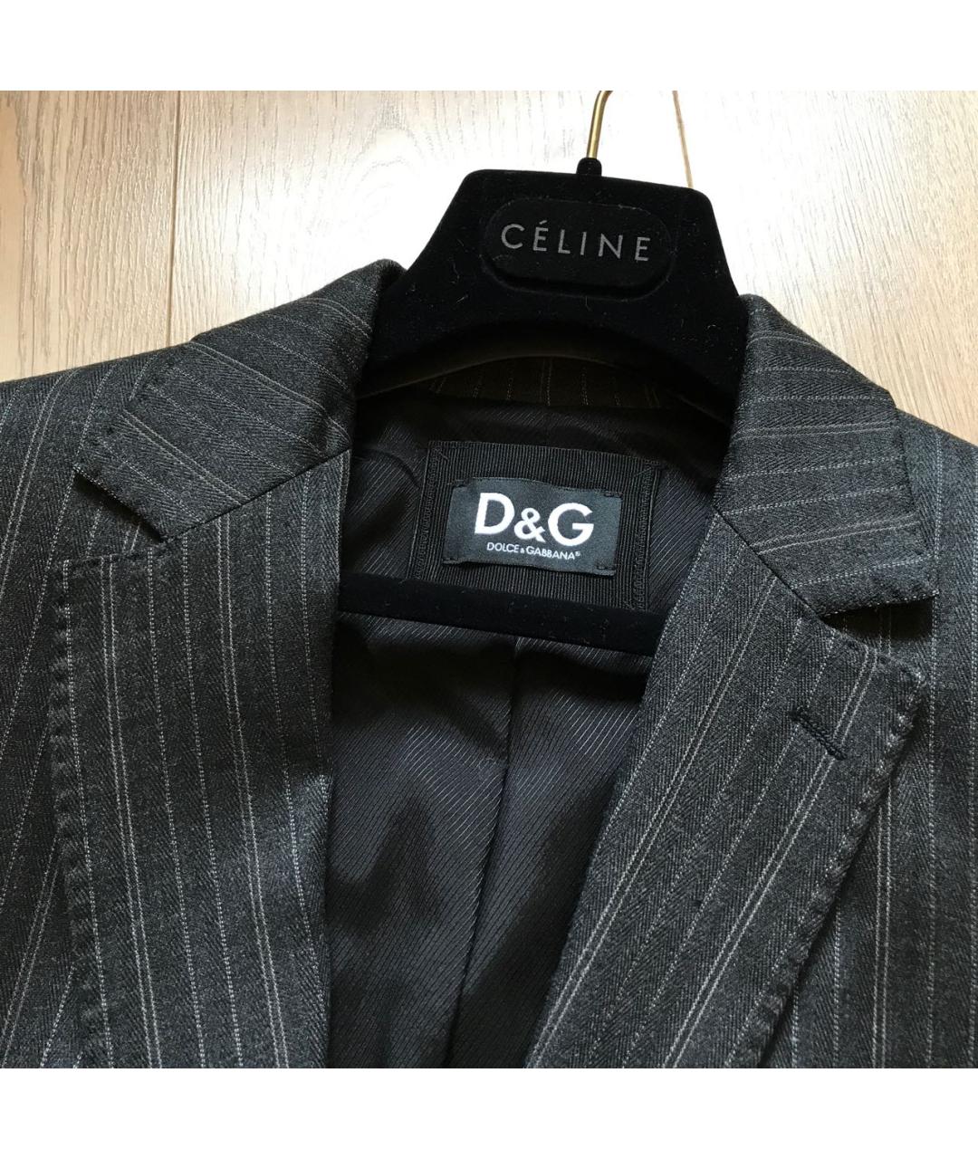 DOLCE&GABBANA Серый шерстяной жакет/пиджак, фото 3