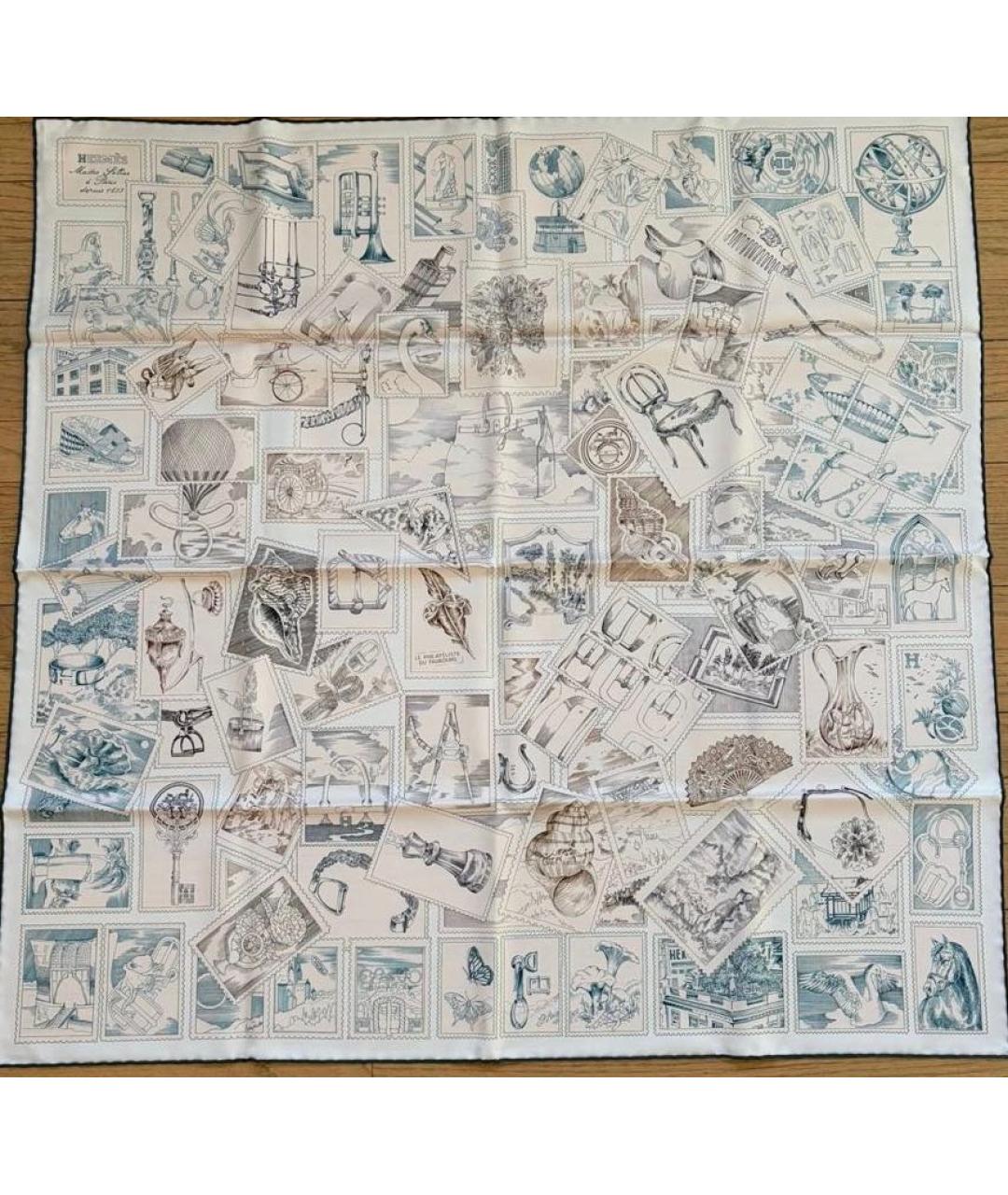 HERMES Мульти шелковый платок, фото 5