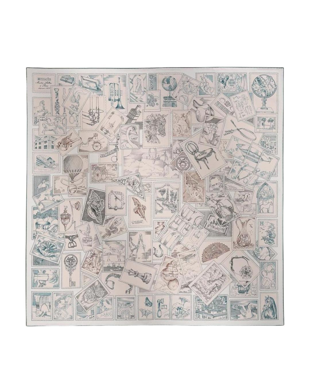 HERMES Мульти шелковый платок, фото 8