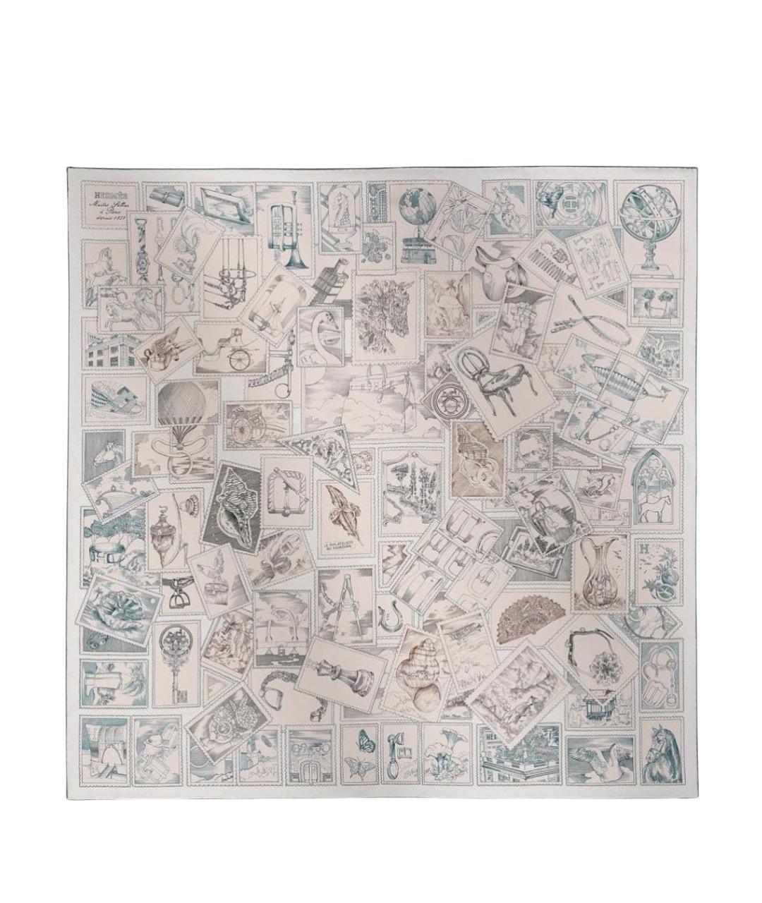 HERMES Мульти шелковый платок, фото 1