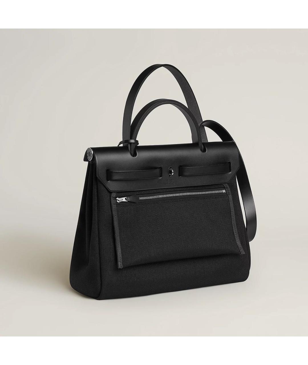 HERMES Черная тканевая сумка через плечо, фото 5