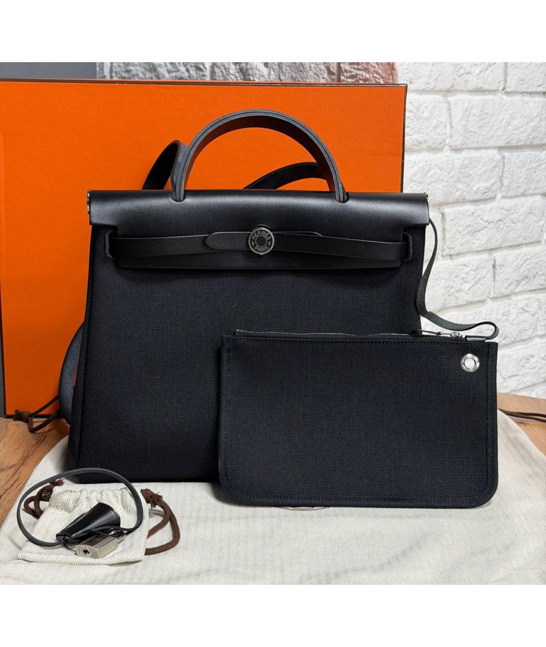 HERMES Черная тканевая сумка через плечо, фото 2