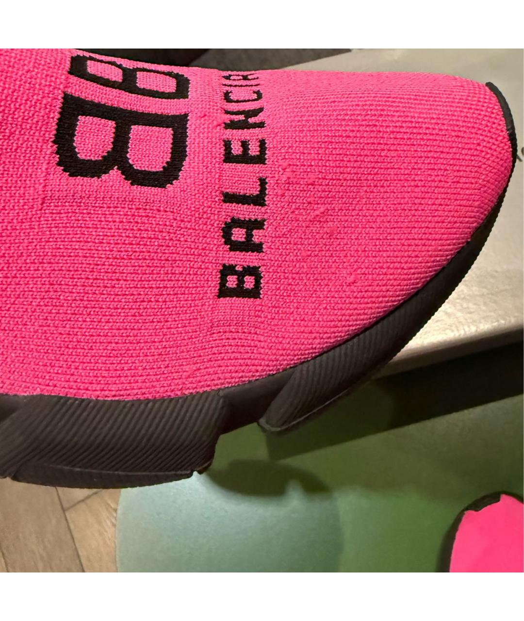 BALENCIAGA Розовые текстильные кроссовки, фото 7
