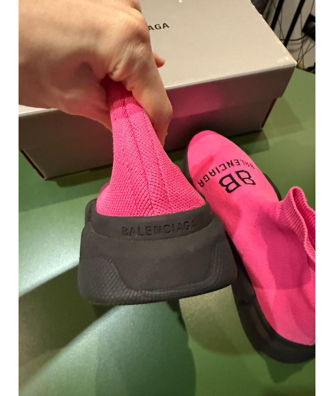 BALENCIAGA Розовые текстильные кроссовки, фото 5