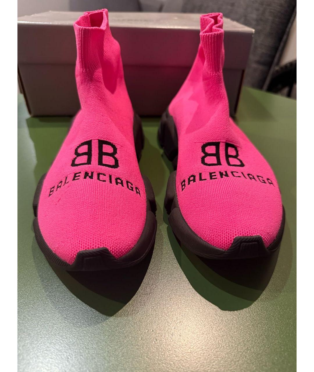 BALENCIAGA Розовые текстильные кроссовки, фото 2