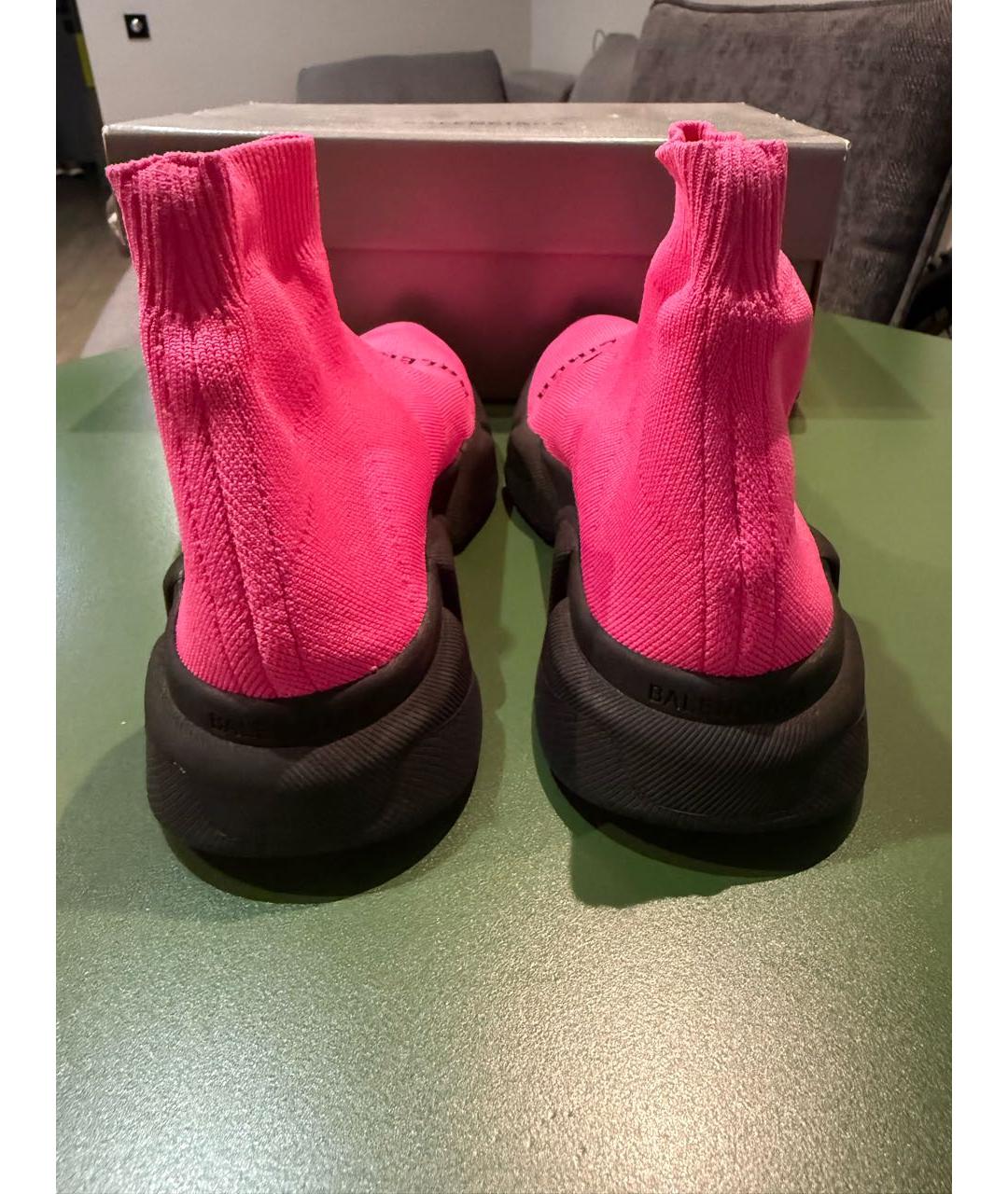 BALENCIAGA Розовые текстильные кроссовки, фото 4