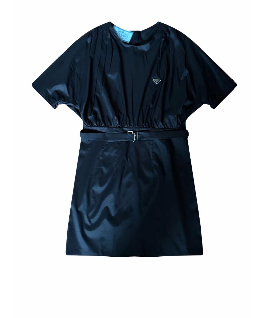 PRADA Черное синтетическое повседневное платье, фото 1