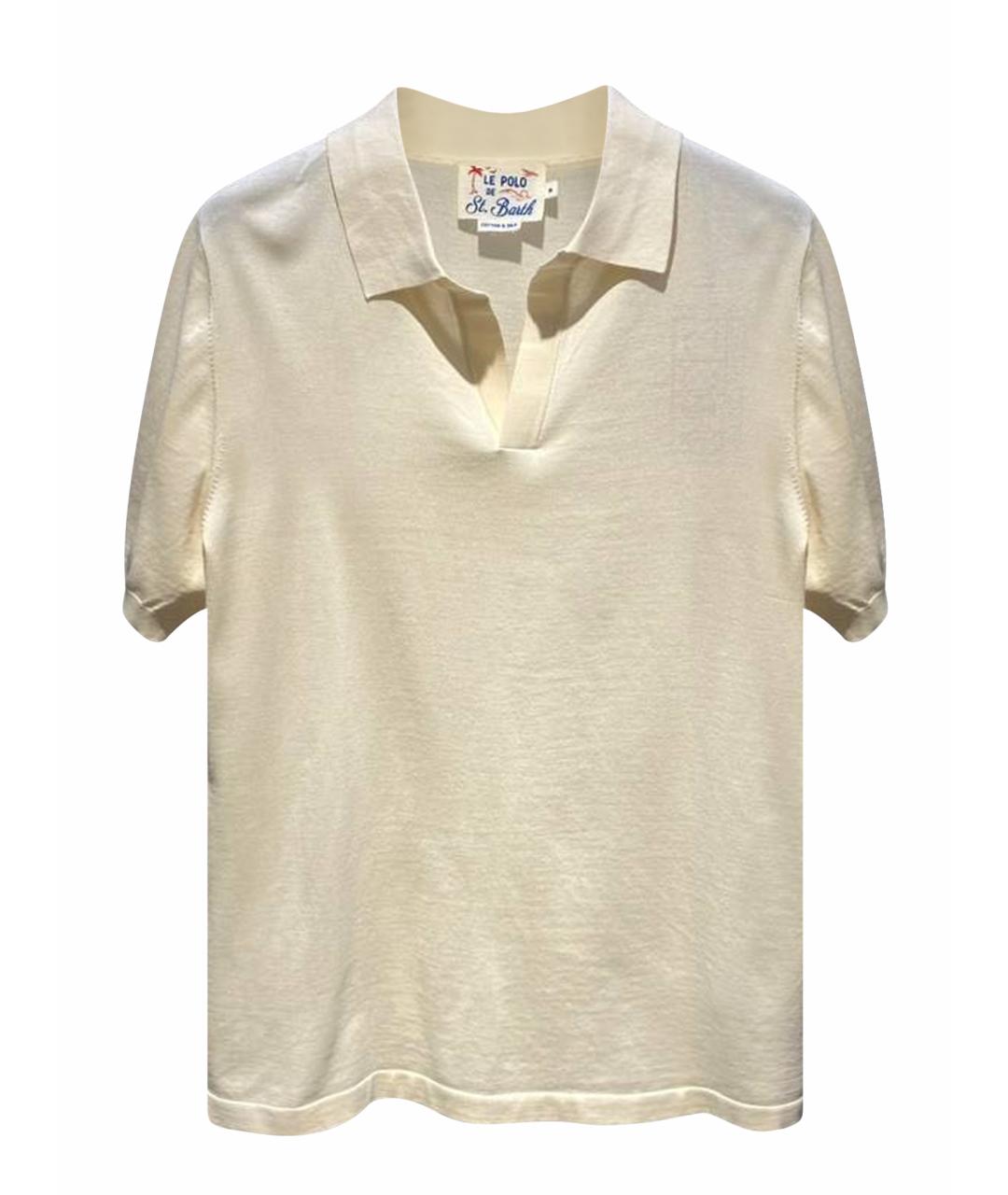MC2 SAINT BARTH Бежевое хлопковое поло с коротким рукавом, фото 1
