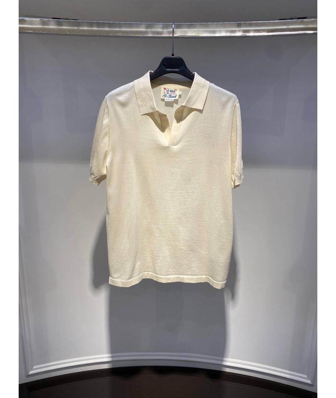 MC2 SAINT BARTH Бежевое хлопковое поло с коротким рукавом, фото 4