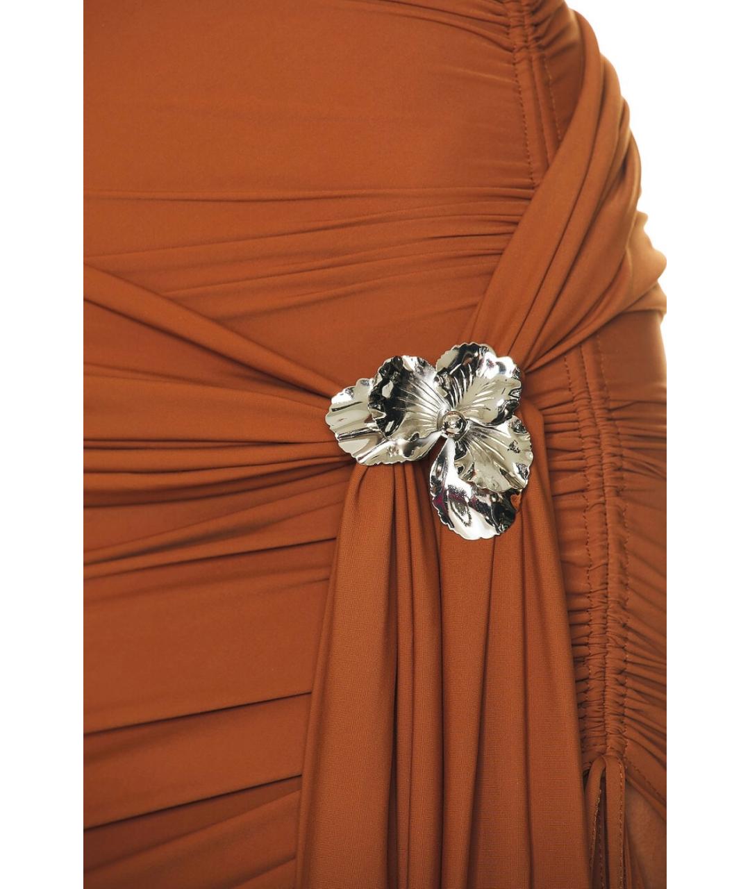 DAVID KOMA Коричневое полиамидовое коктейльное платье, фото 6