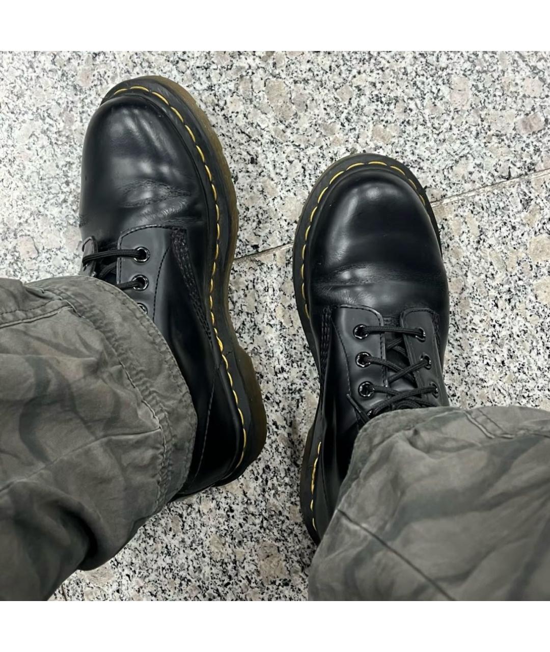DR. MARTENS Черные кожаные ботинки, фото 7
