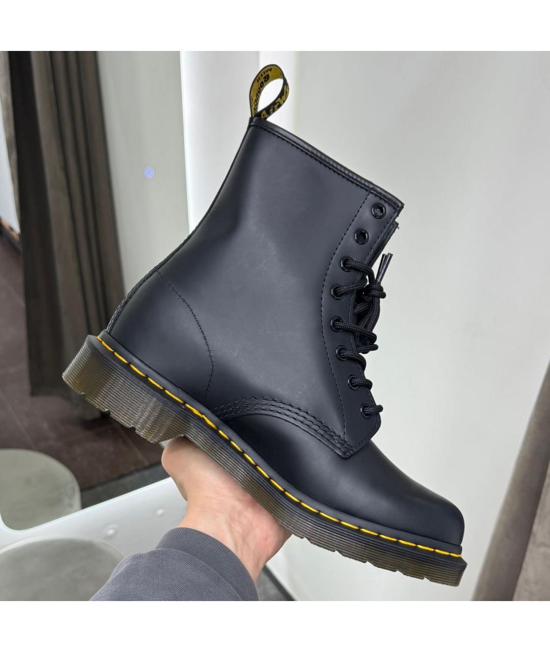 DR. MARTENS Черные кожаные ботинки, фото 3