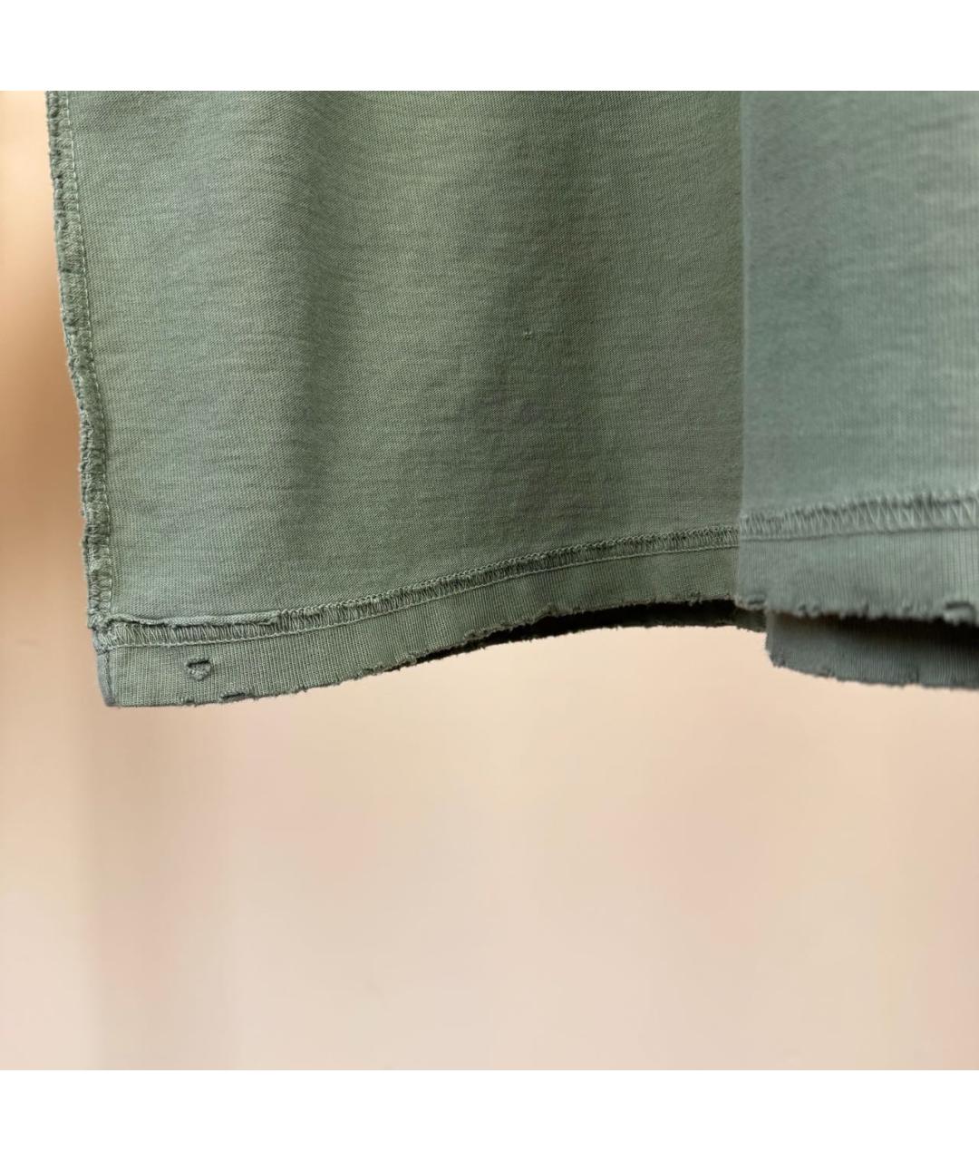 BALENCIAGA Зеленая хлопковая футболка, фото 4