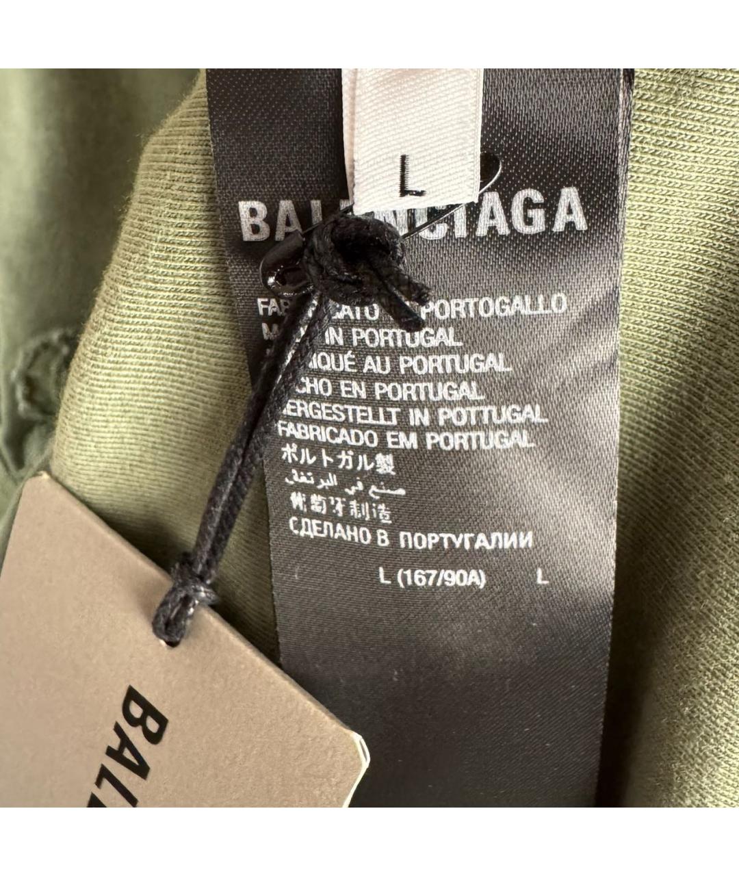 BALENCIAGA Зеленая хлопковая футболка, фото 7
