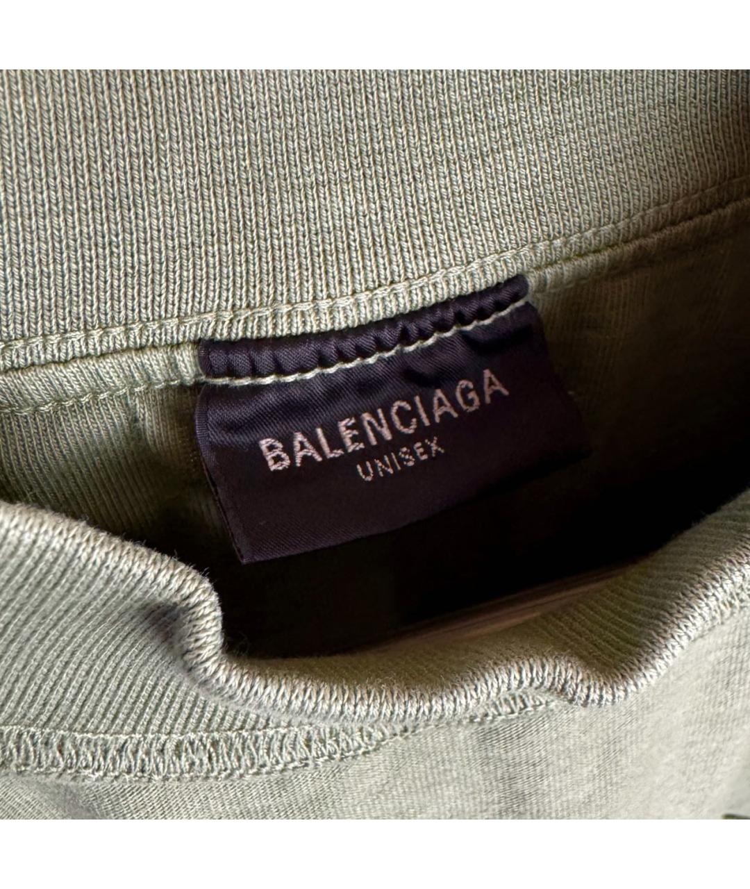 BALENCIAGA Зеленая хлопковая футболка, фото 5