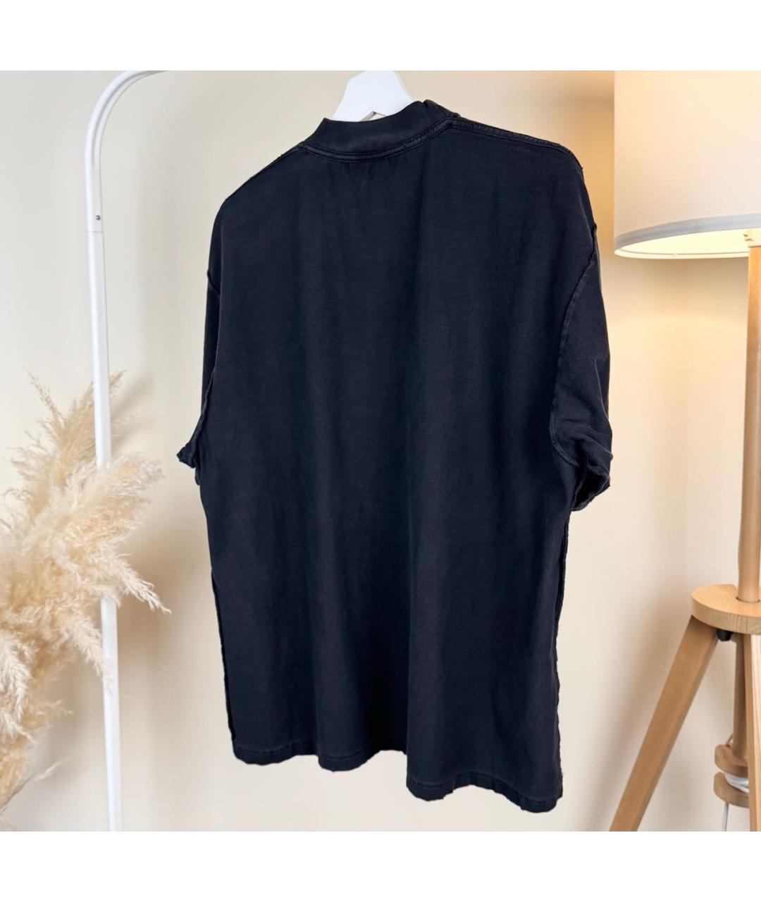 BALENCIAGA Черная хлопковая футболка, фото 2