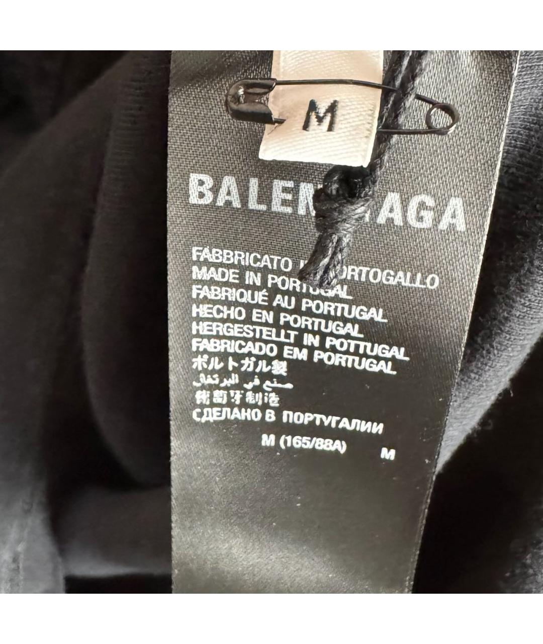 BALENCIAGA Черная хлопковая футболка, фото 5