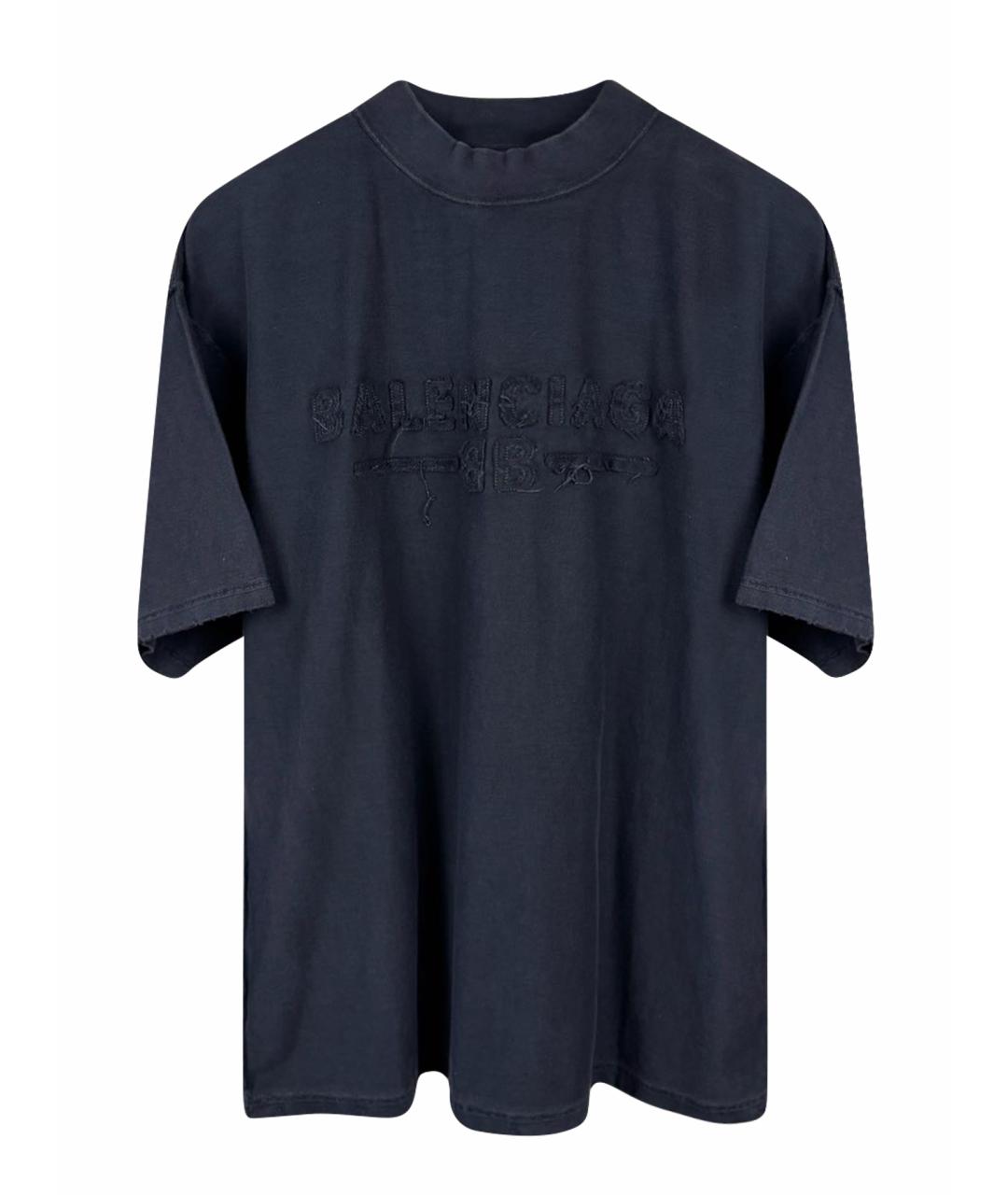 BALENCIAGA Черная хлопковая футболка, фото 1