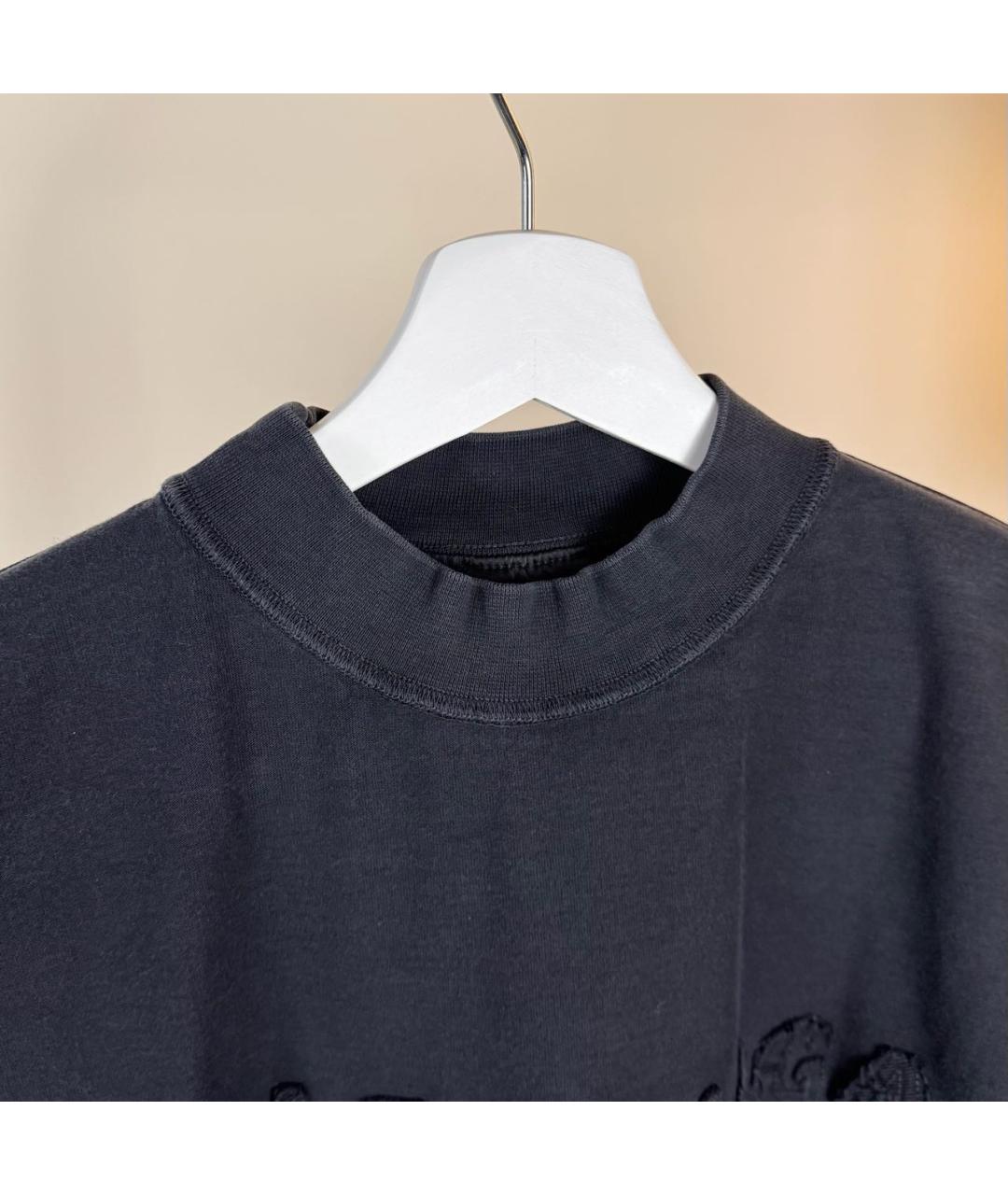 BALENCIAGA Черная хлопковая футболка, фото 4