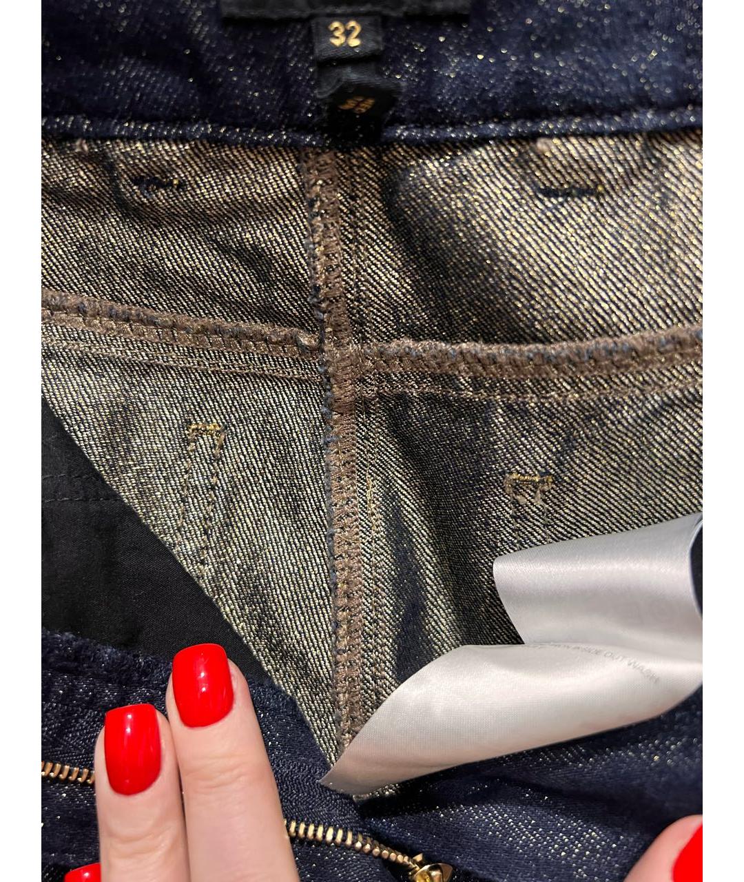 ESCADA Темно-синие хлопко-полиэстеровые прямые джинсы, фото 3