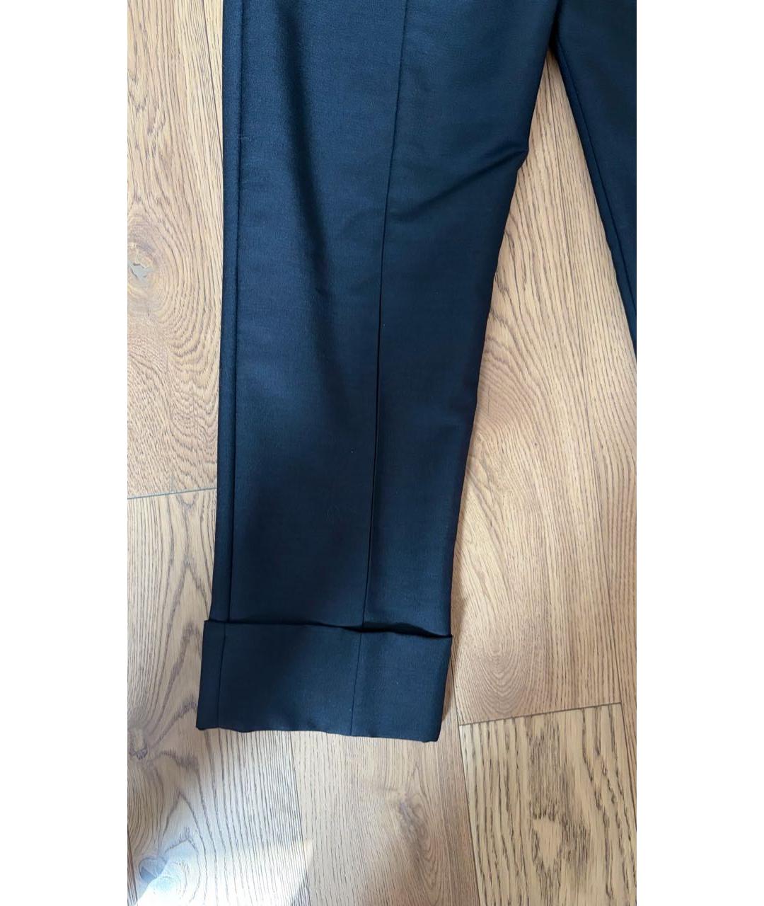 PRADA Черные шерстяные брюки узкие, фото 5