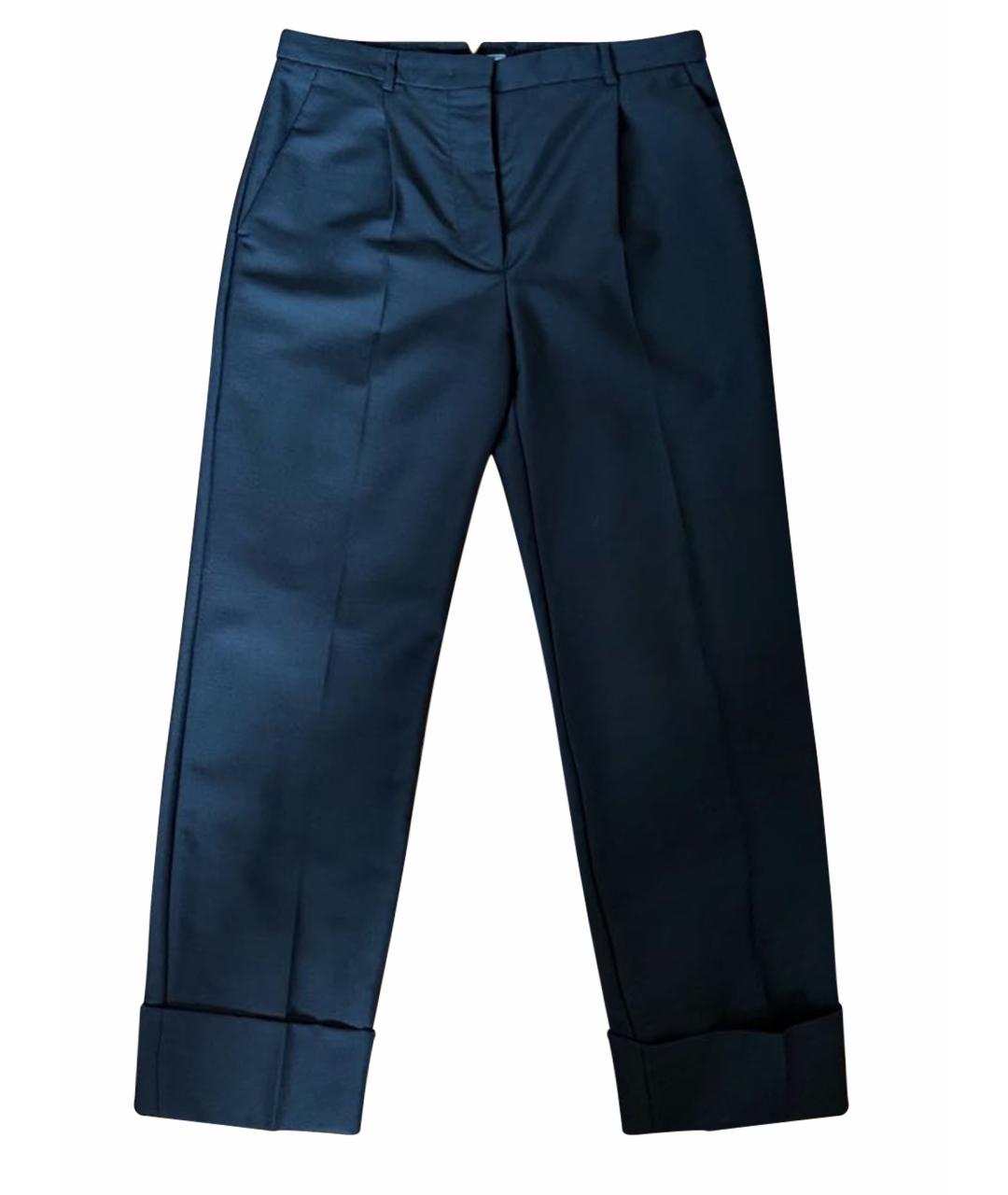 PRADA Черные шерстяные брюки узкие, фото 1