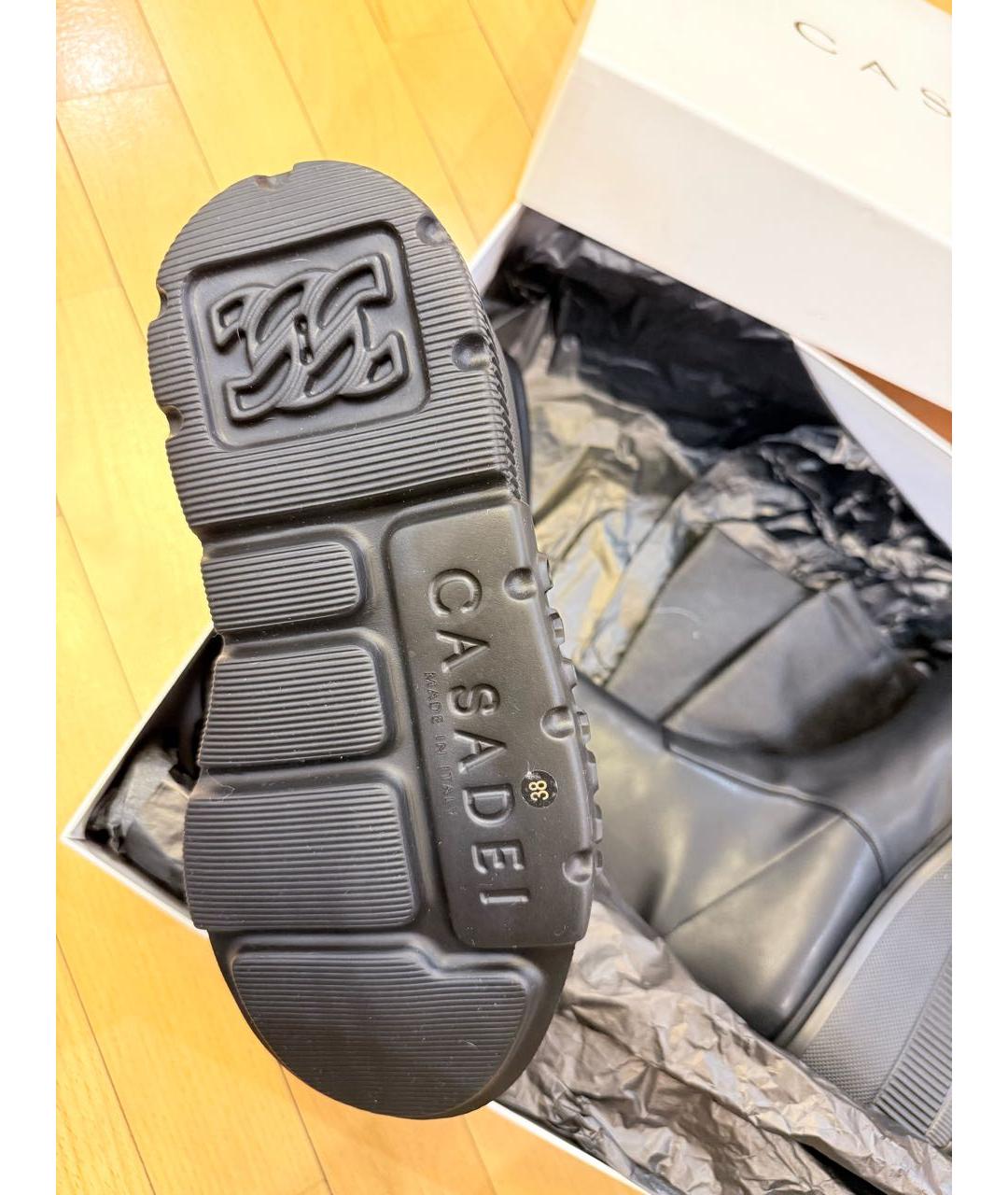 CASADEI Черные ботильоны из искусственной кожи, фото 7