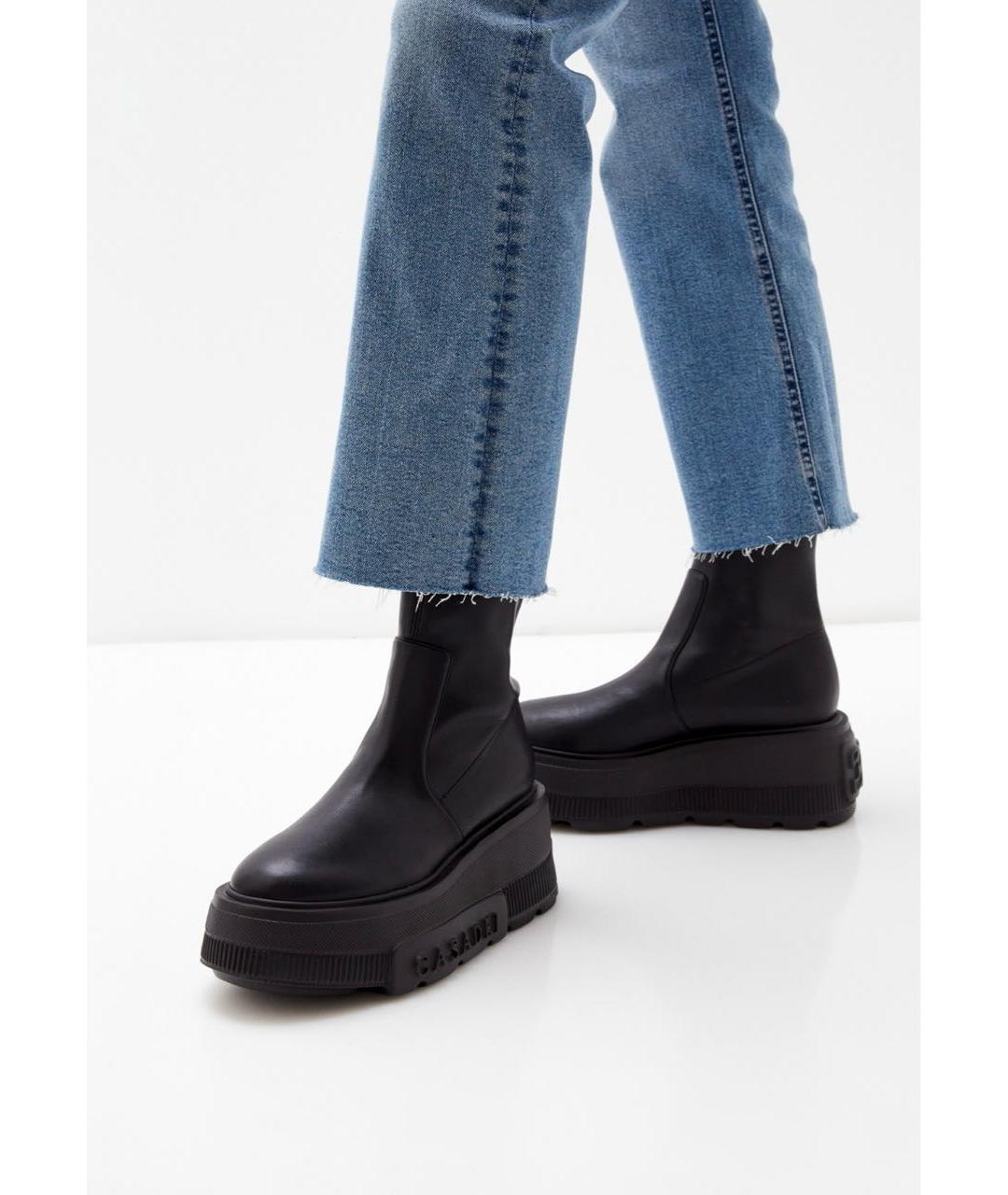 CASADEI Черные ботильоны из искусственной кожи, фото 5