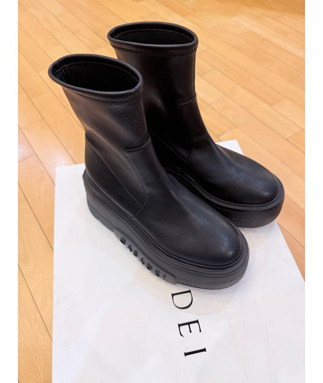 CASADEI Черные ботильоны из искусственной кожи, фото 3