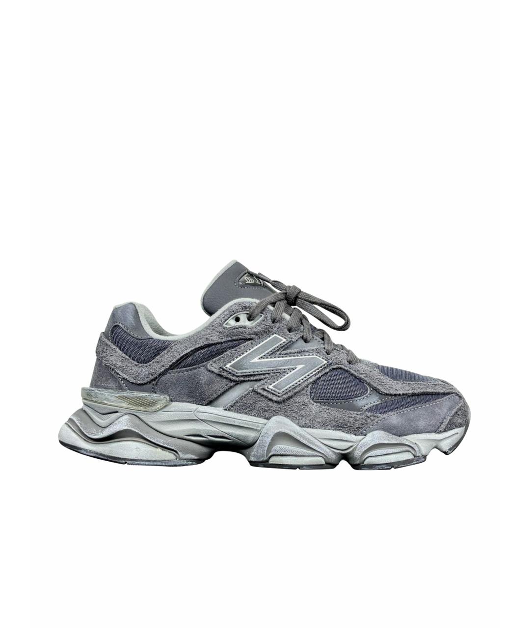 NEW BALANCE Антрацитовые замшевые низкие кроссовки / кеды, фото 1