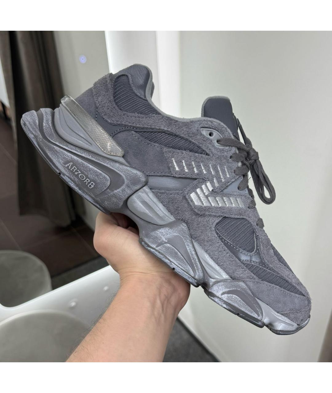 NEW BALANCE Антрацитовые замшевые низкие кроссовки / кеды, фото 5