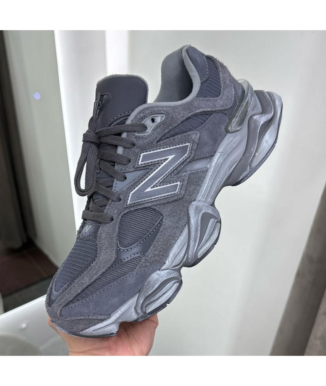 NEW BALANCE Антрацитовые замшевые низкие кроссовки / кеды, фото 2