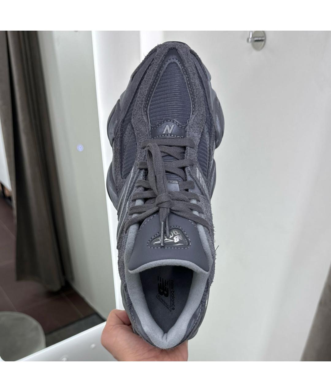 NEW BALANCE Антрацитовые замшевые низкие кроссовки / кеды, фото 3