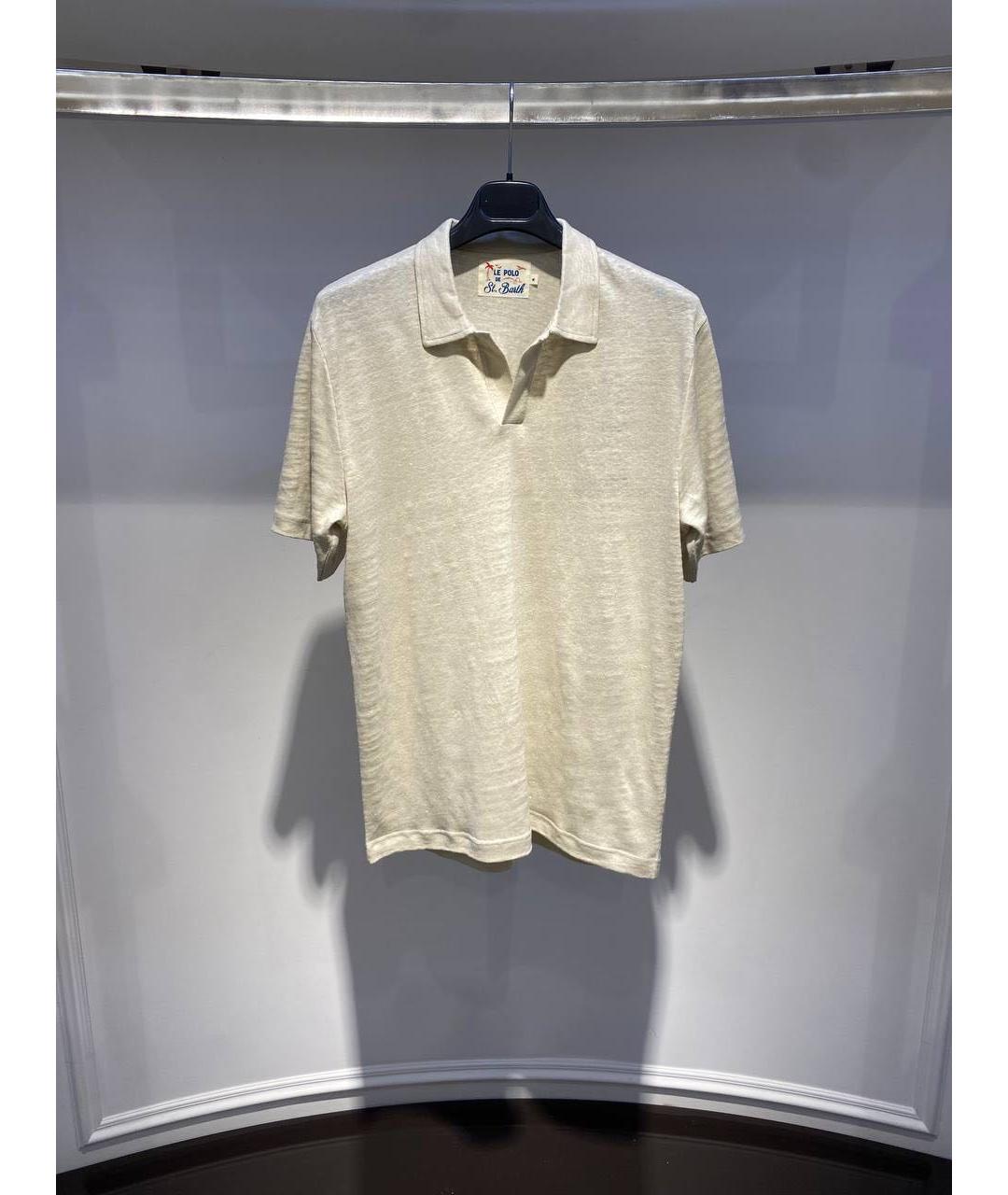 MC2 SAINT BARTH Бежевое поло с коротким рукавом, фото 4