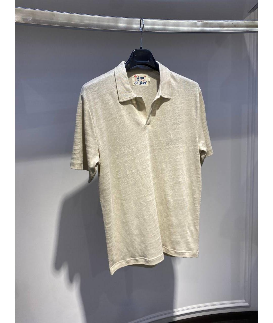 MC2 SAINT BARTH Бежевое поло с коротким рукавом, фото 3